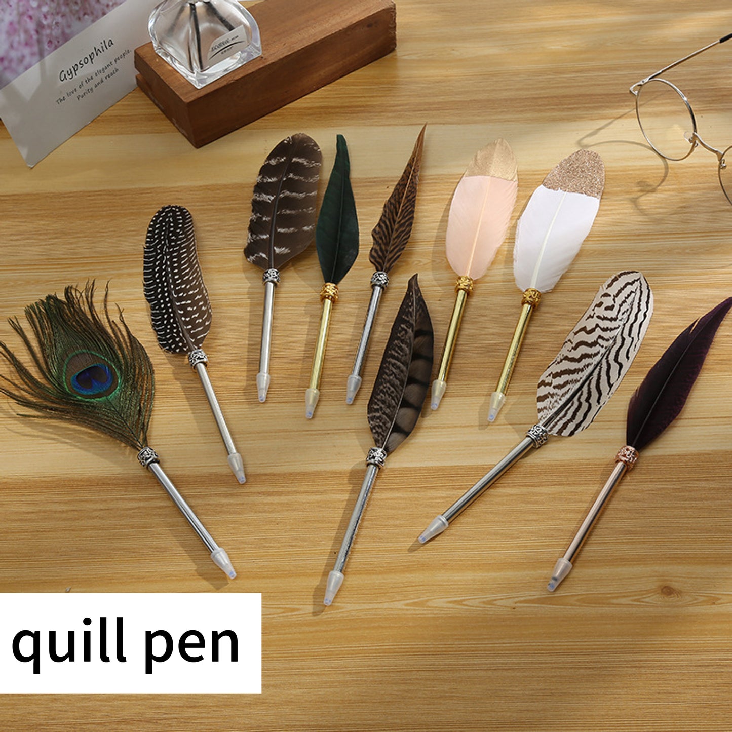Feather pen/ballpoint pen