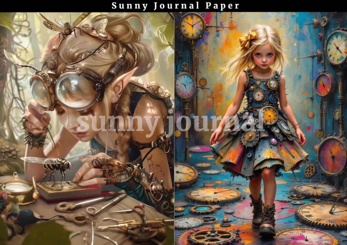 B0036-Steampunk Series 10 images A5 paper no repeat