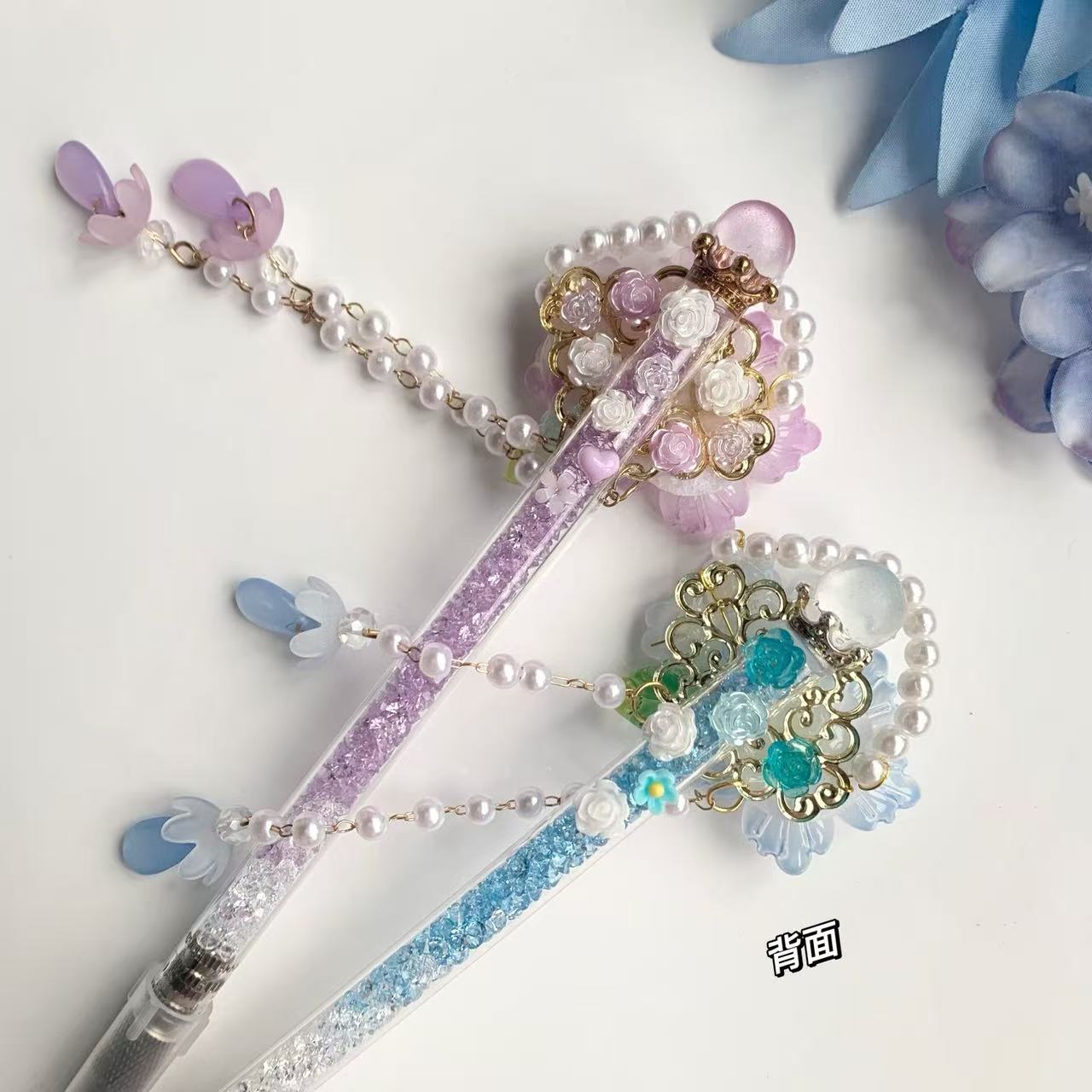 Handmade Purple Flower Carving Knife Pen Cutter for Journaling