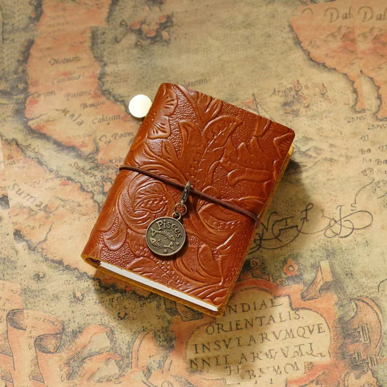 Medium Size Retro Real Leather Journal Book
