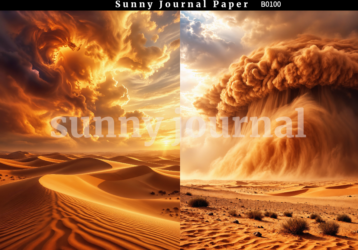 B0100--Desert Landscape  A5 paper 15pcs no repeat