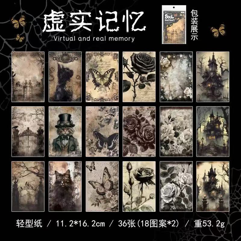Gothic Background Scrapbook Paper 36 Sheets Per Pack