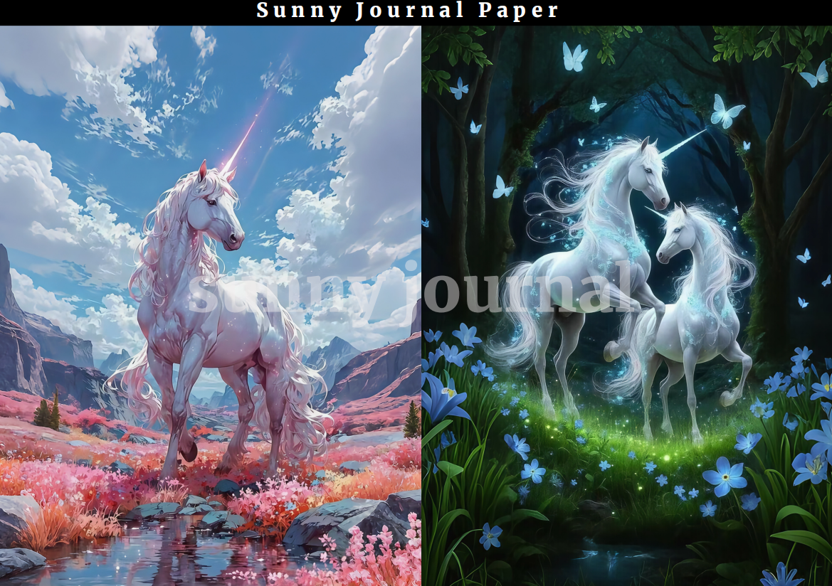 B0010-Unicorn A5 Paper 10 pcs no repeat