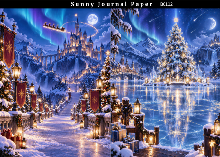 B0112-Enchanted Fantasy Chirstmas A5 paper 10pcs no repeat