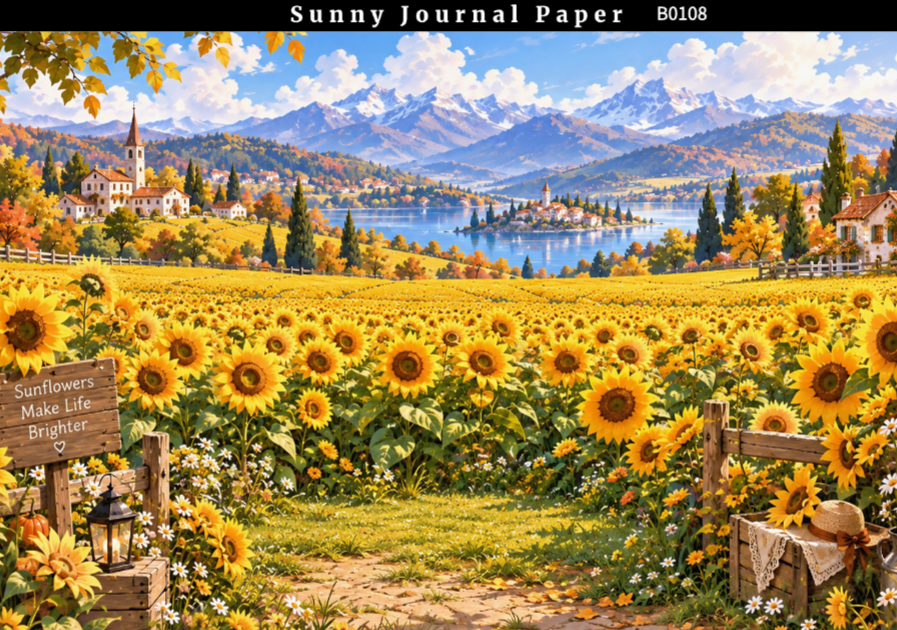 B0108-Autumn Scenery Horizontal A5 paper 10pcs no repeat