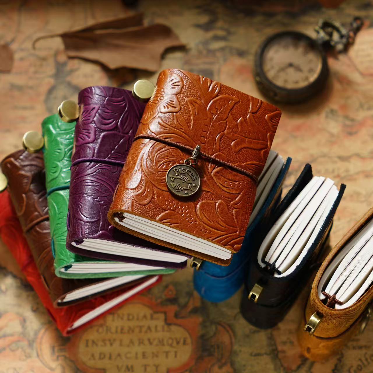 Medium Size Retro Real Leather Journal Book