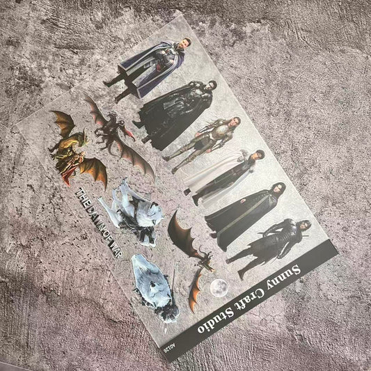 A0126--Male character《Medieval fantasy warfare》PET Sticker 1 Pcs A5 Size