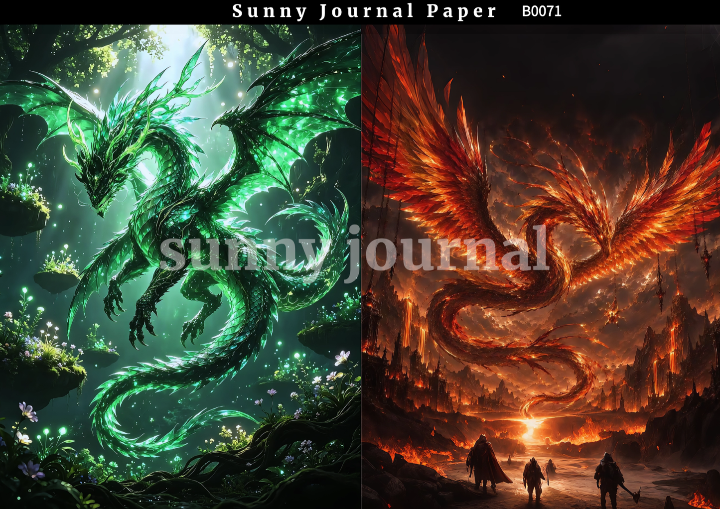 B0071-Dark Fantasies Gothic Gragon Medieval Legends Paper A5 paper 10pcs no repeat