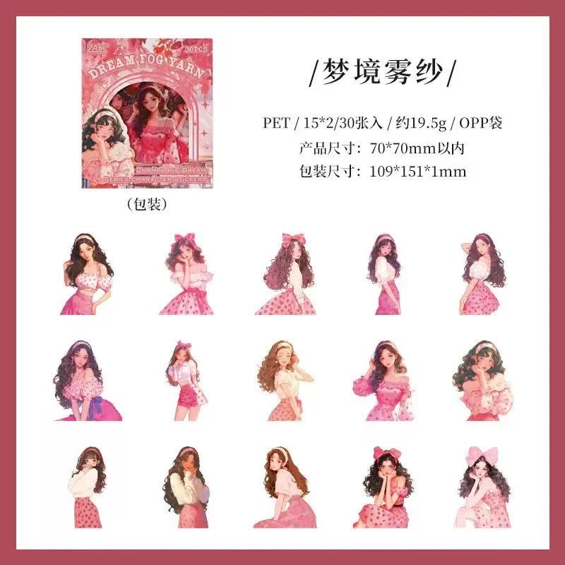 Pretty Girls PET Stickers 30 Sheets Per Pack