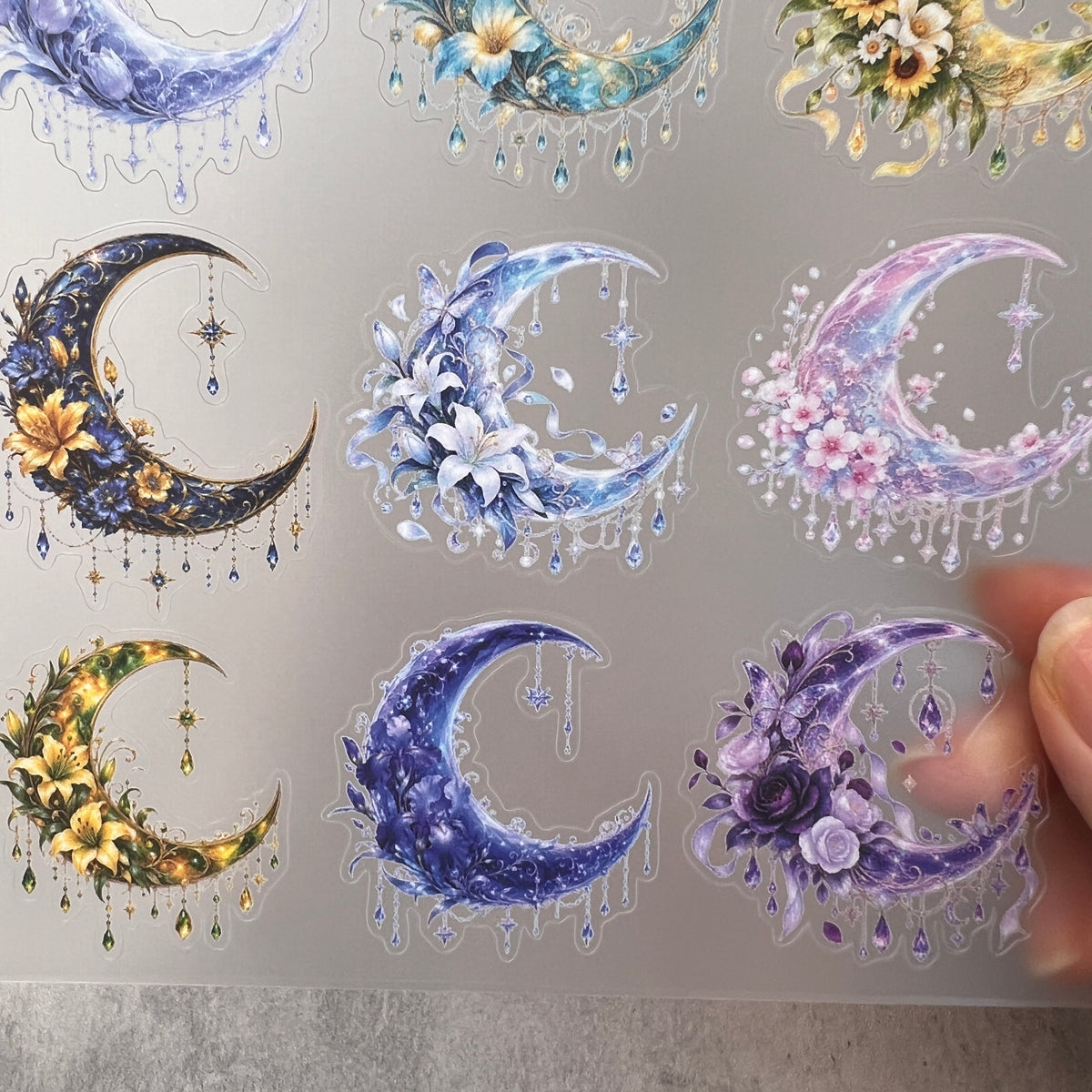 A0202--Flower Moon PET Sticker 1 Pcs A5 Size