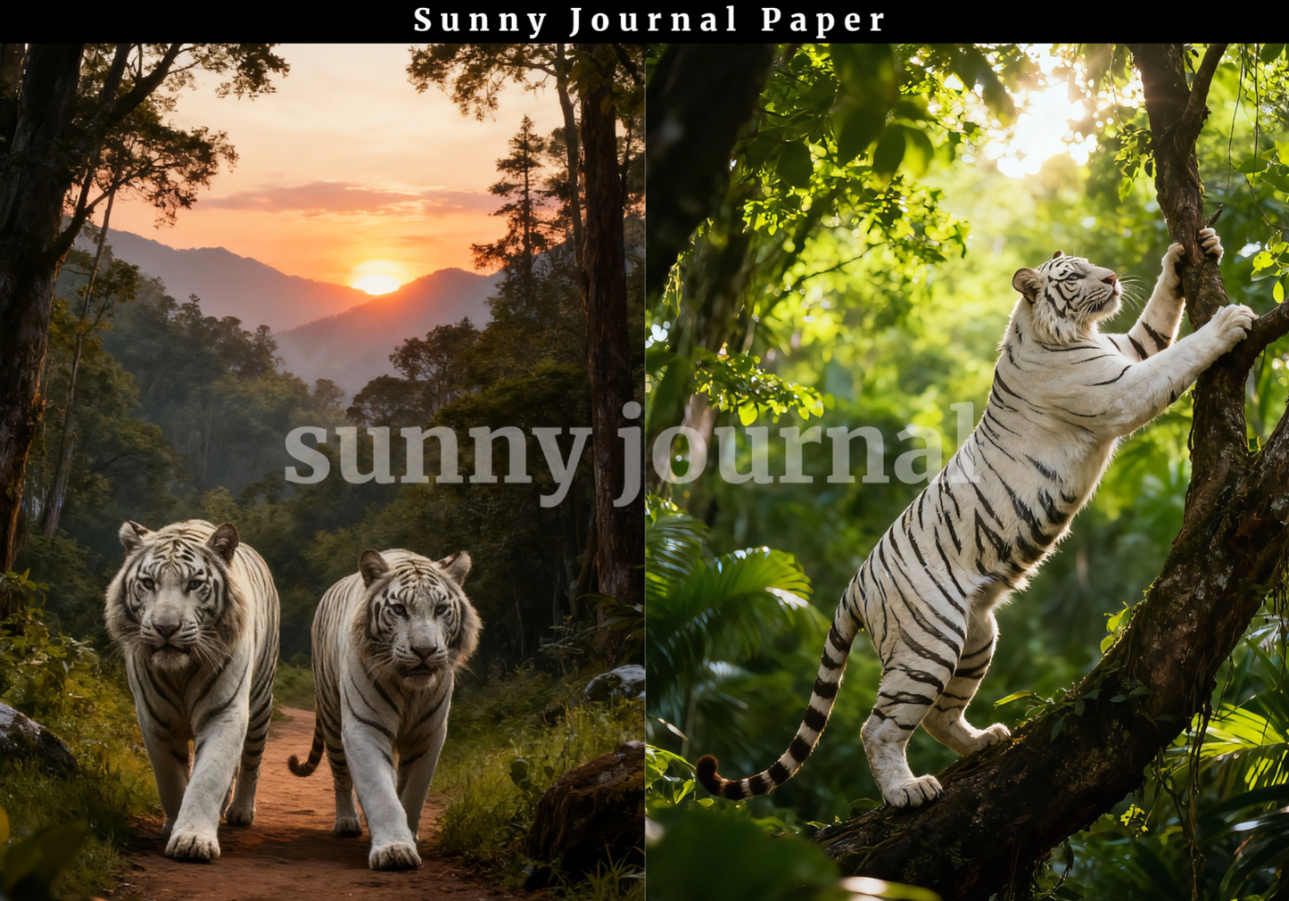 B0025- White Tiger A5 paper no repeat