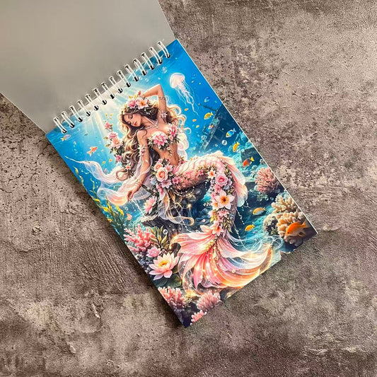 Pink Mermaid A5 Spiral Journal Paper Books  (60 blank pages,Double-Sided Protective)