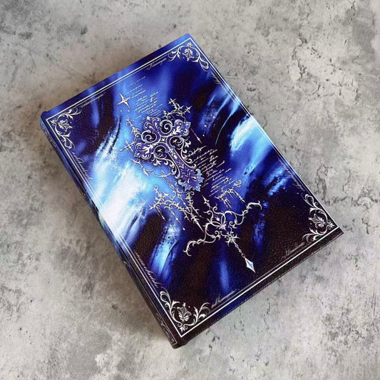 D0028 Blue Gothic Wooden Book Box