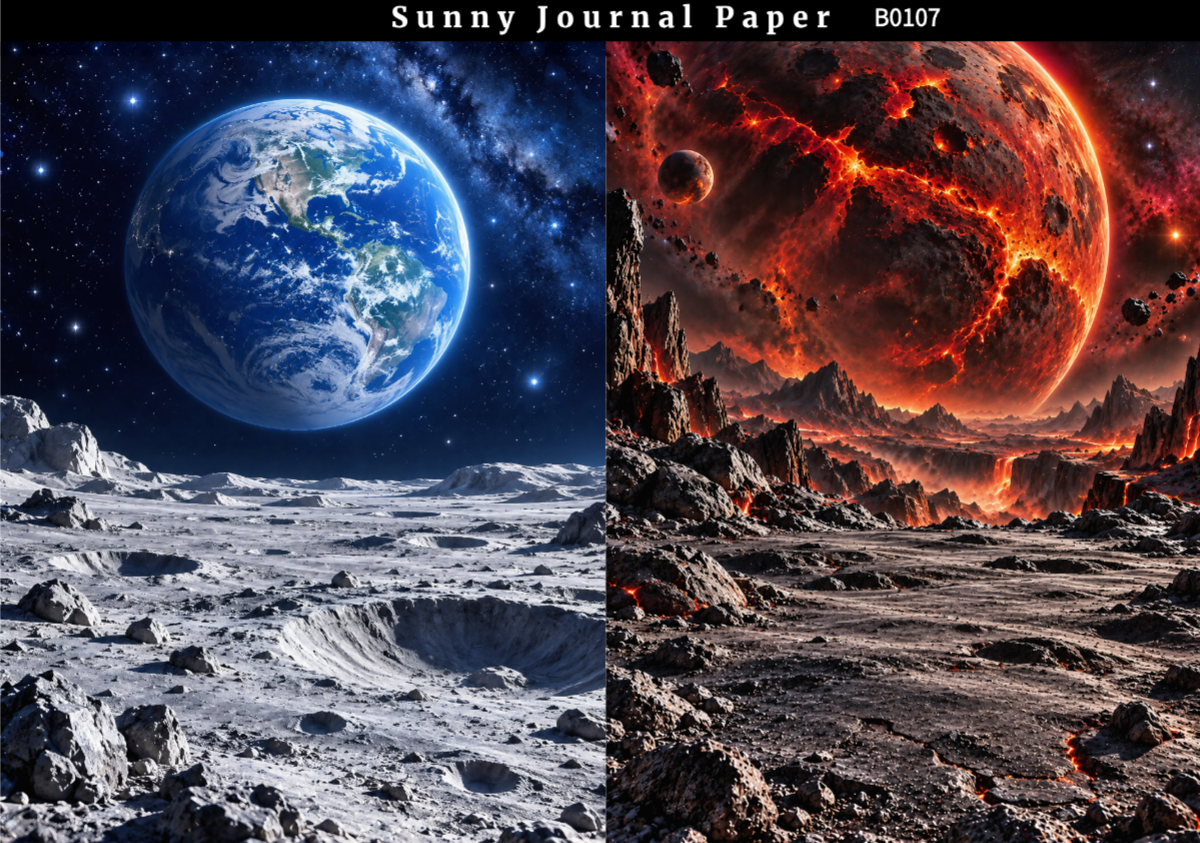 B0107-Planet Space Background A5 paper 10pcs no repeat
