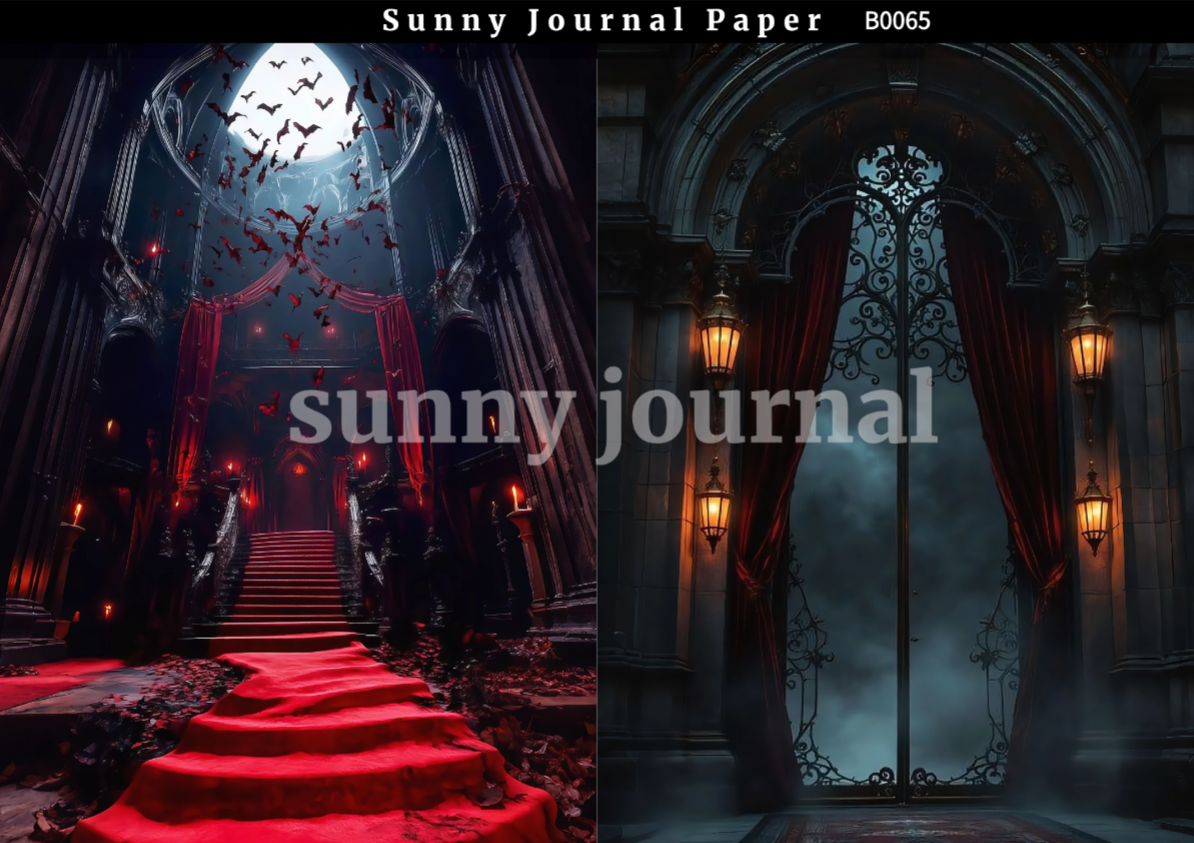 B0065-Gothic Dark Paper A5 paper 10pcs no repeat