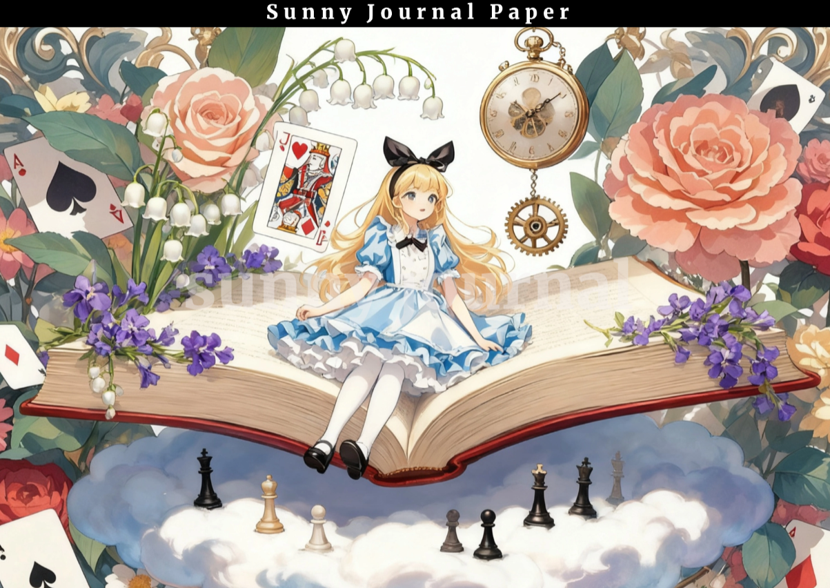 B0054-Alice of Wonderland A5 paper 15pcs no repeat