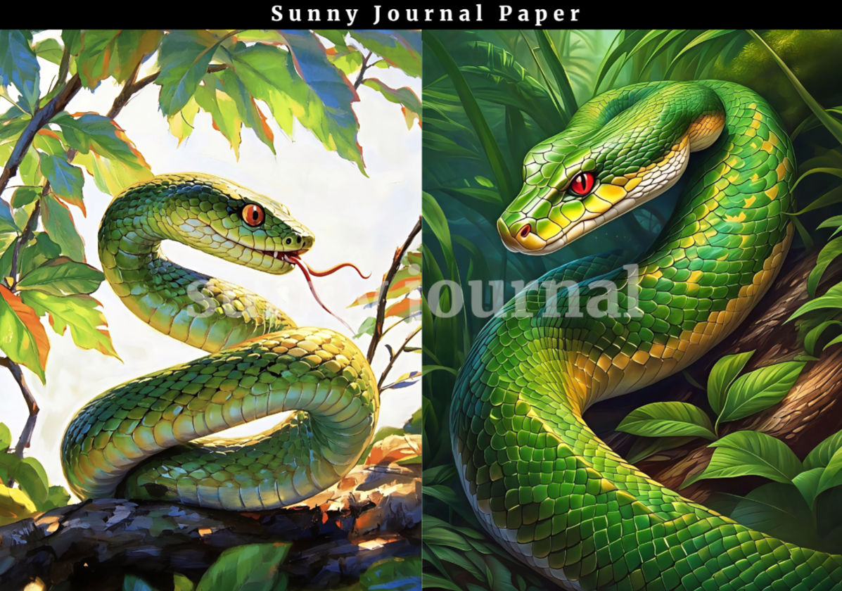 B0026- Colorful Snake A5 paper 10PCS no repeat