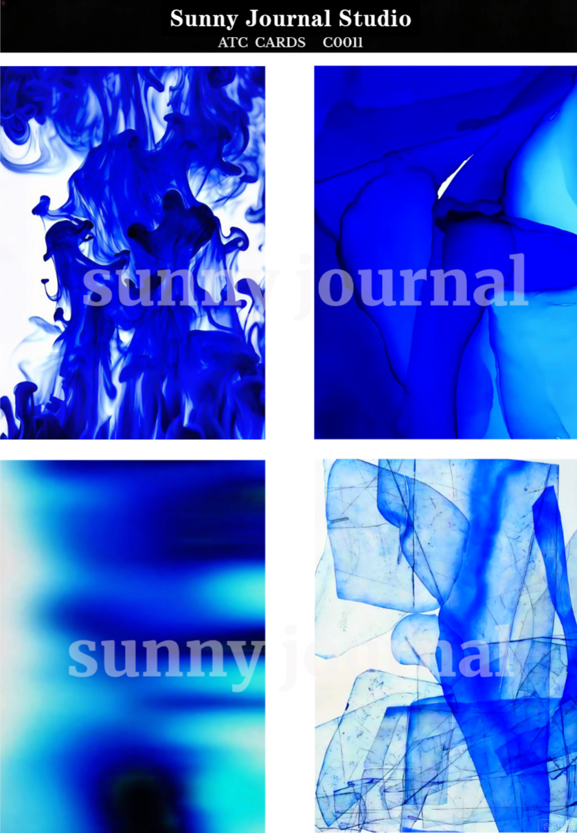 C0011-Klain Blue ATC Cards 20 iamges 300GSM Paper Card / Self-cut Required