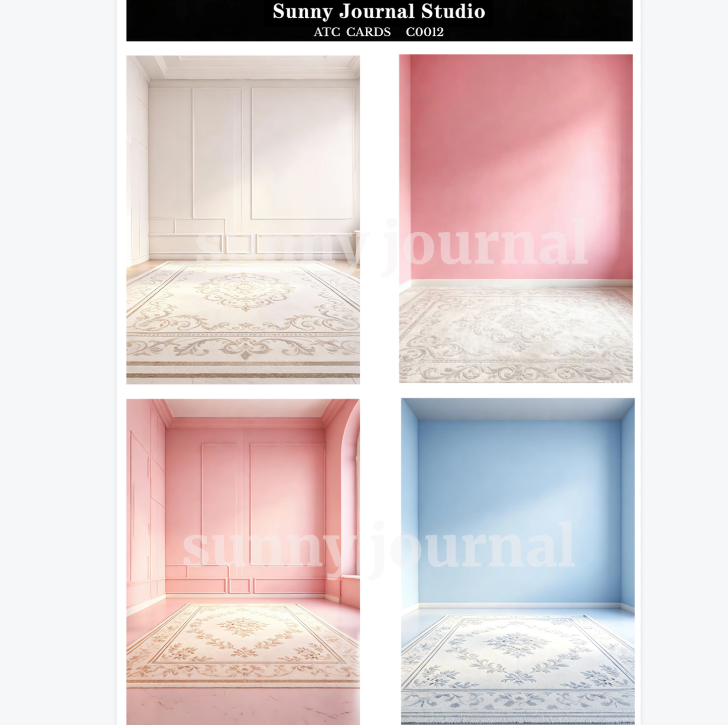 C0012-Blank Room Wall&Floor ATC Cards 20 iamges 300GSM Paper Card / Self-cut Required