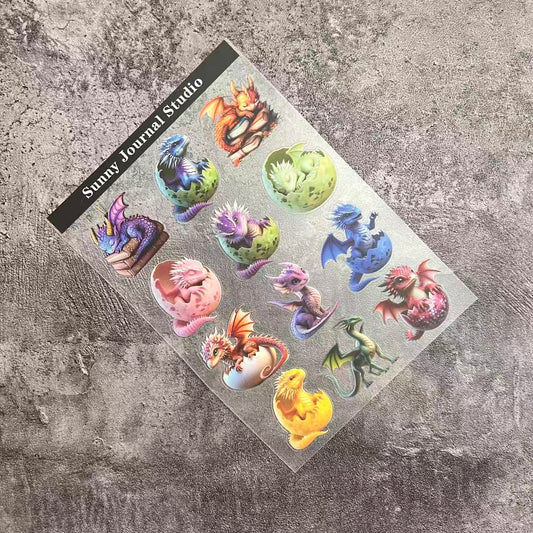 A0052-- Dragon Baby Egg PET Sticker 1 Pcs A5 Size