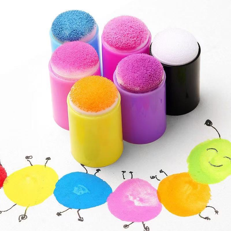 25pcs Sponge Finger Cots Painting Coloring Graffiti Tools Journal Stamps