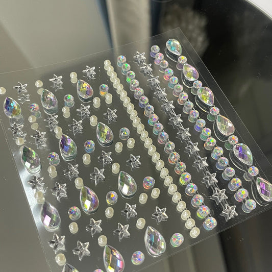 Teardrop Pearl  Gems, Colorful Butterfly Rhinestone 3D Stickers