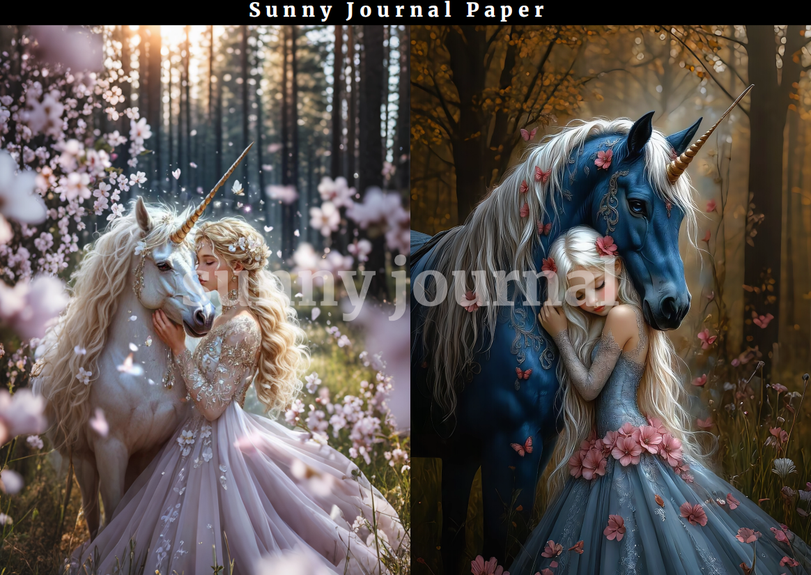 B0010-Unicorn A5 Paper 10 pcs no repeat