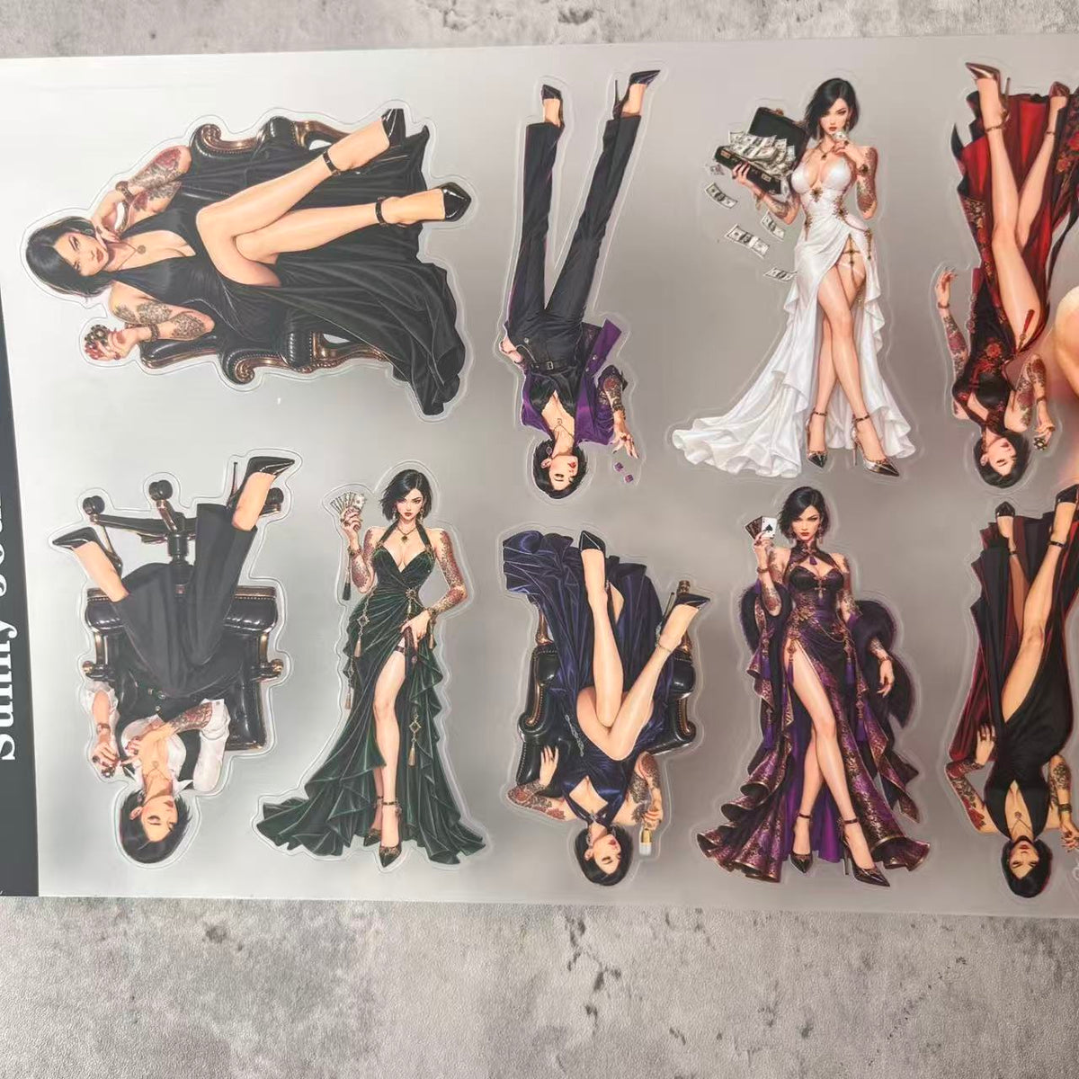 A0230--Casino Queen PET Sticker 1 Pcs A5 Size