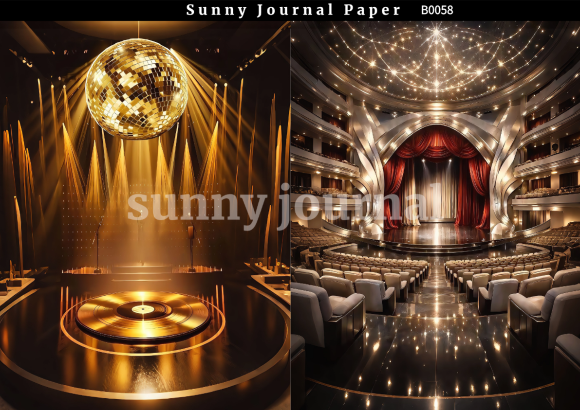 B0058-Retro Red Carpet & Disco Vibe Paper A5 paper 10pcs no repeat