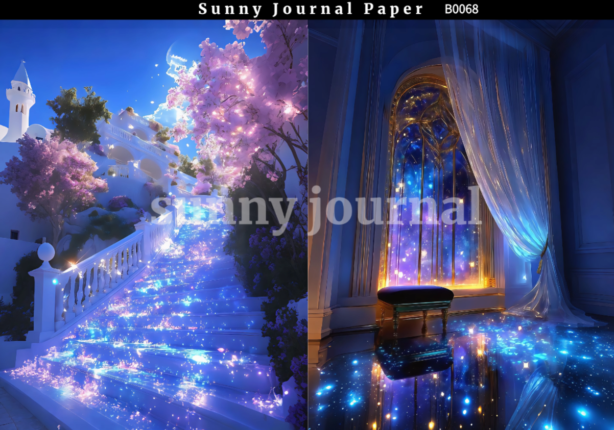 B0068-Purple Magic Style Paper A5 paper 10pcs no repeat
