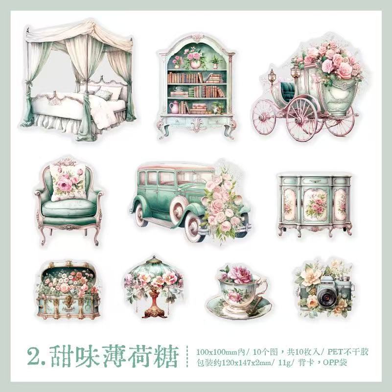 Home Decor PET Stickers 10 Sheets Per Pack
