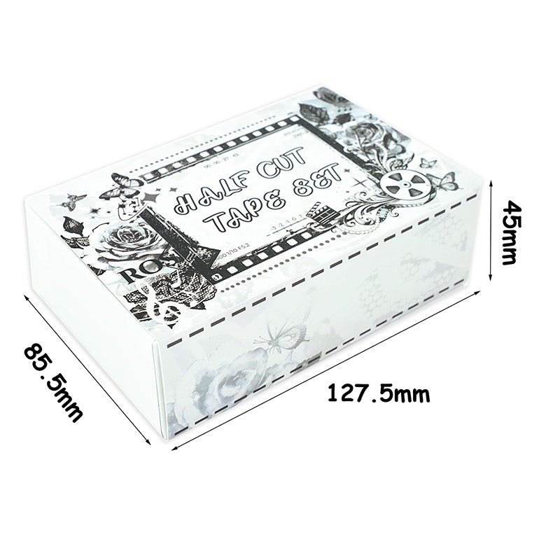 Tape Roll Set《Black Pattern》4 PET Rolls