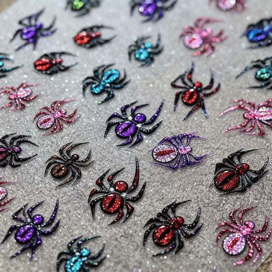 Halloween Spider Embossed Iridescent 3D Sticker