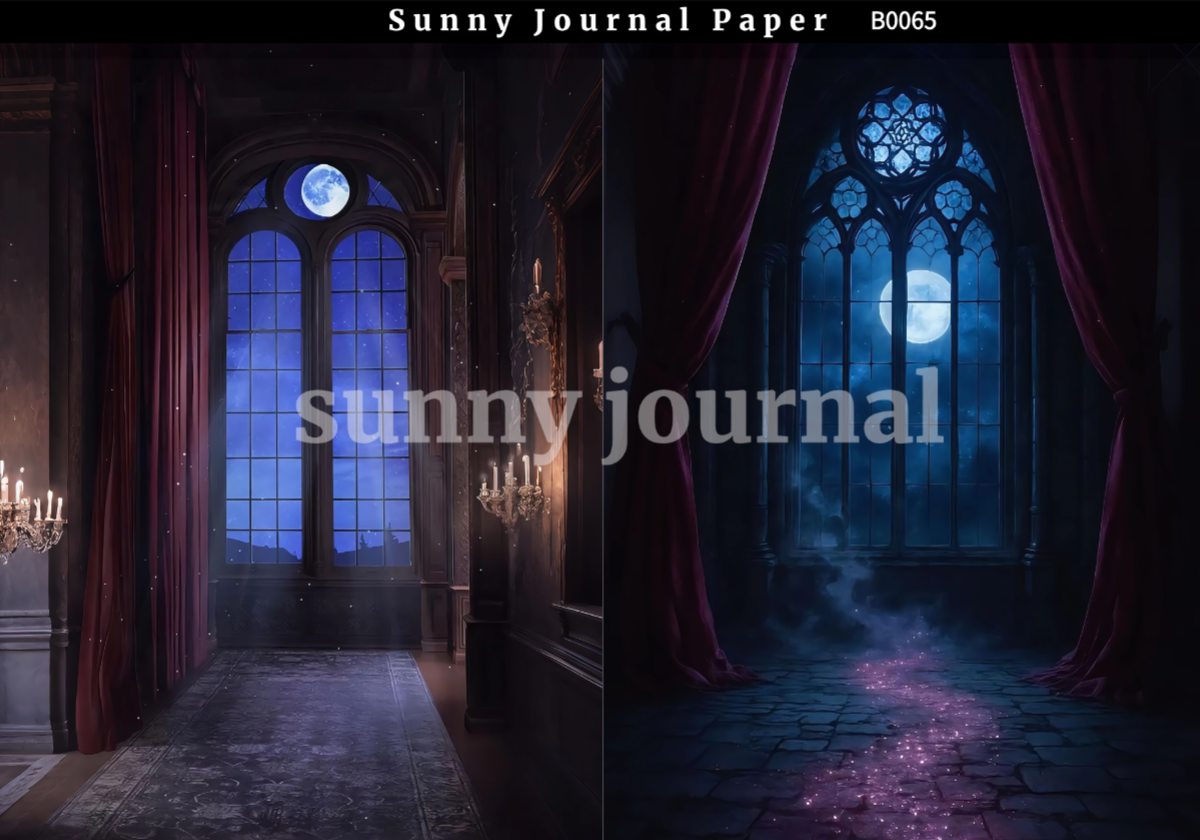 B0065-Gothic Dark Paper A5 paper 10pcs no repeat