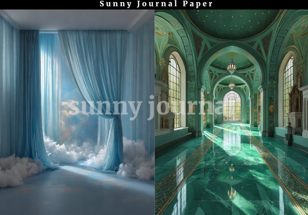 B0045-Princess Girls Fairy Background A5 paper 10pcs no repeat