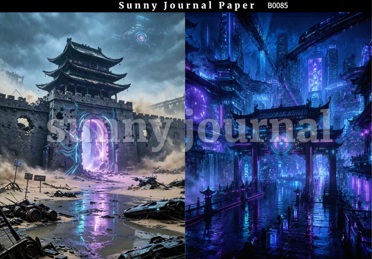 B0085-CyberPunk Oriental Style A5 paper 10pcs no repeat