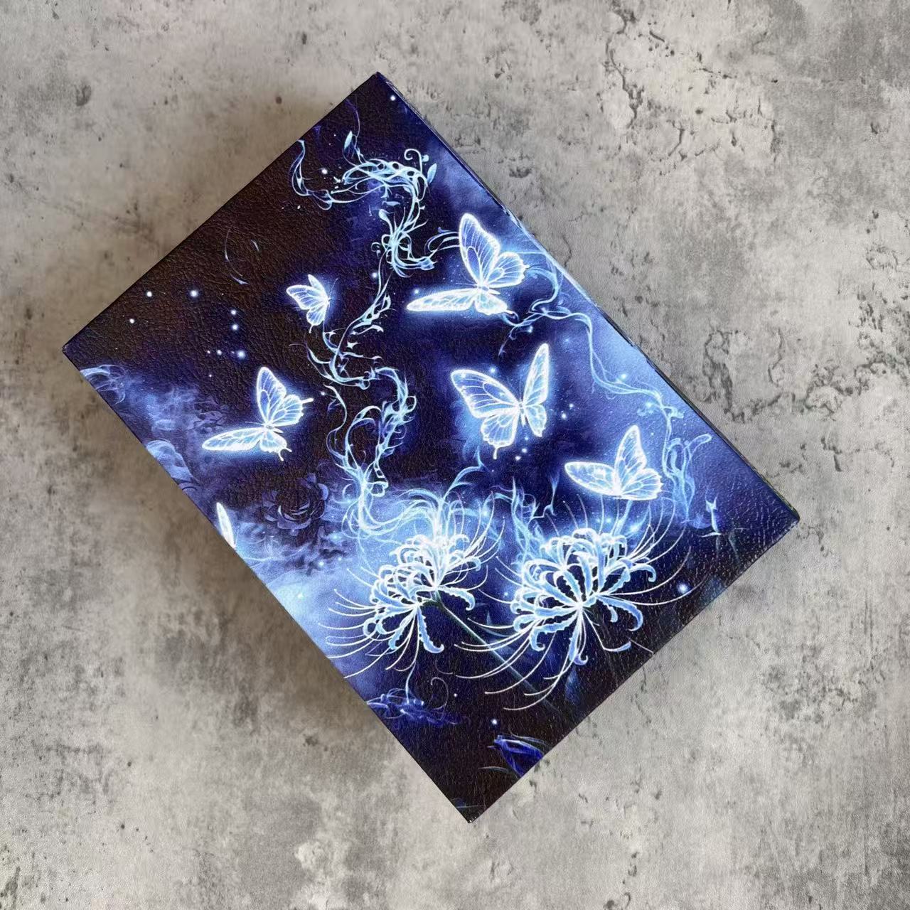 D0028 Blue Gothic Wooden Book Box