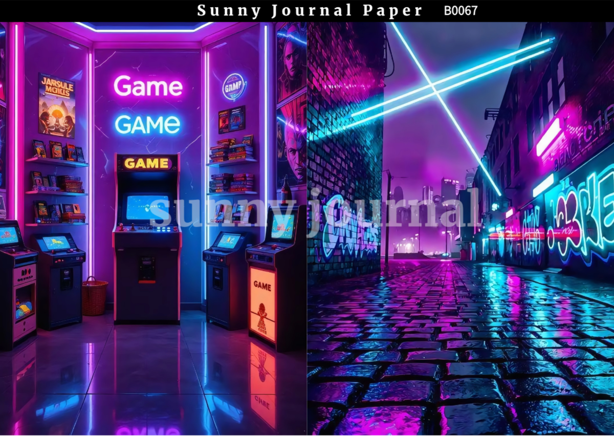 B0067-Cyber City Paper A5 paper 10pcs no repeat