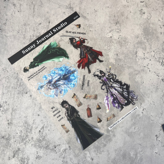 A0165--Traditional Fiend and Slayers PET Sticker 1 Pcs A5 Size