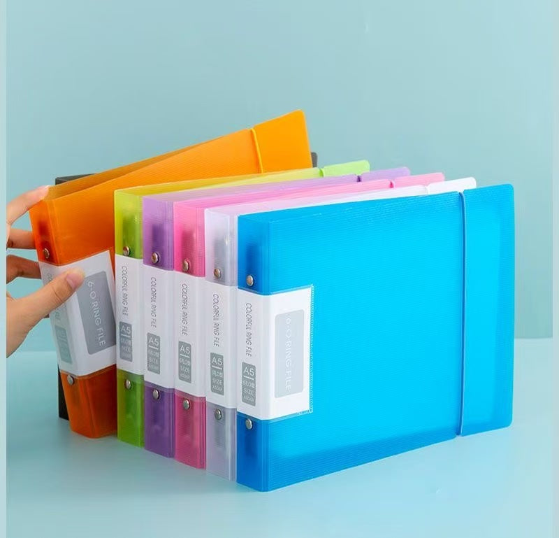 A5 Horizontal Loose-Leaf Binder, Clear Pocket Pages, Transparent Display Folder, Journal Organizer