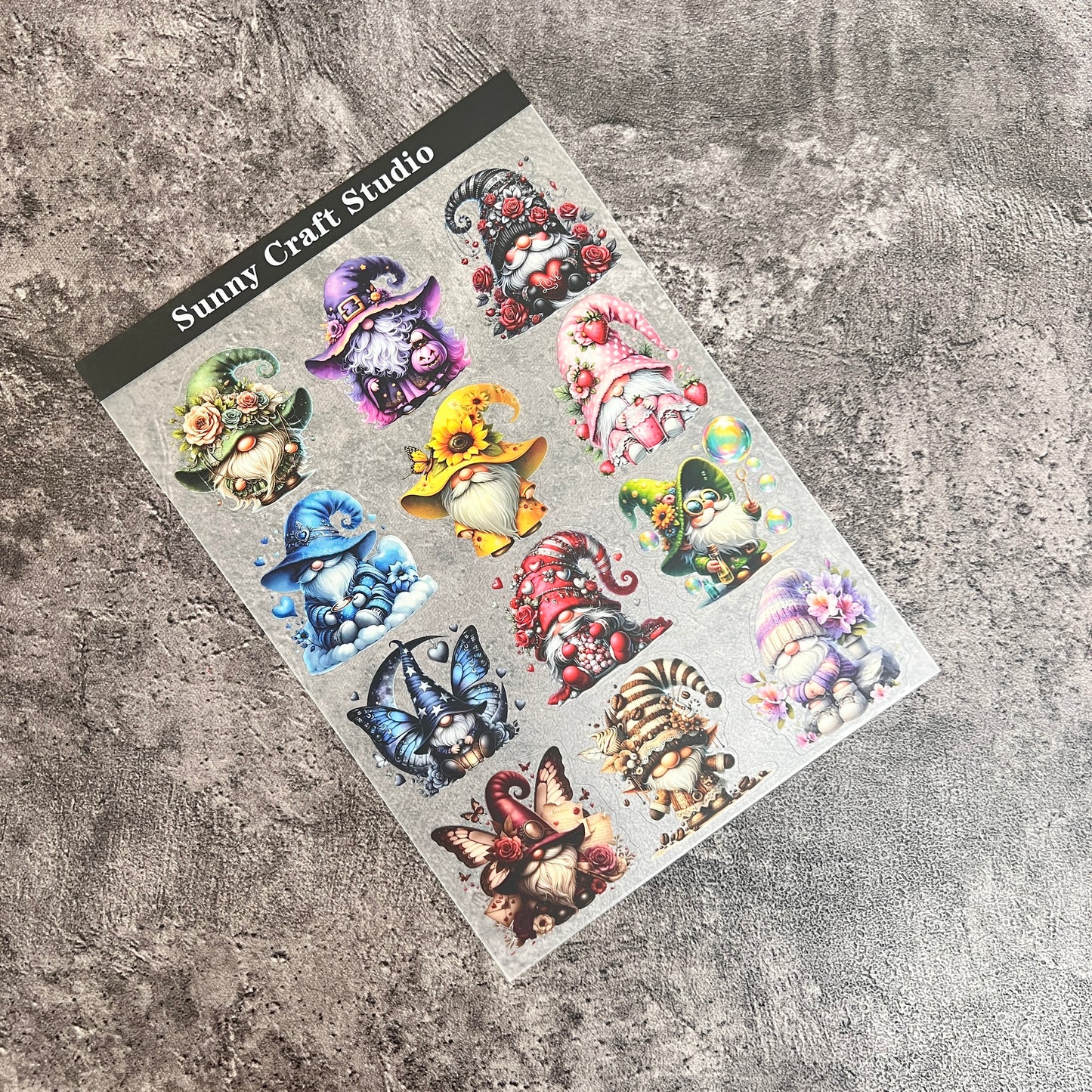 A0015---Gnome PET Sticker 1 Pcs A5 Size