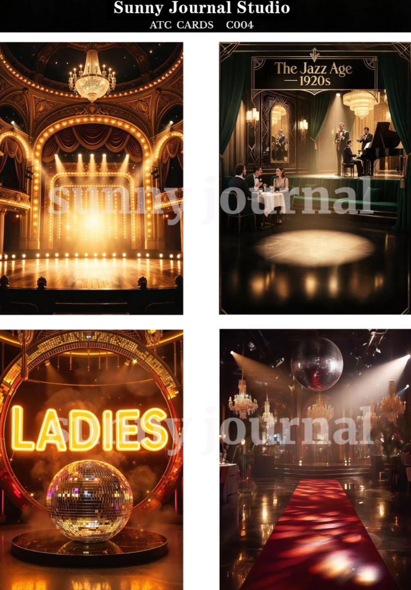 C004-Luxury Bar Background ATC Cards 20 iamges 300GSM Paper Card / Self-cut Required
