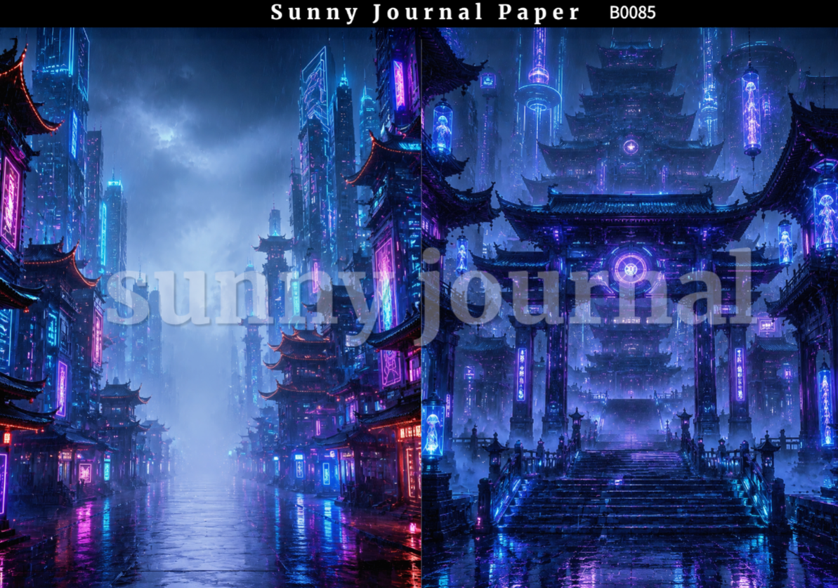 B0085-CyberPunk Oriental Style A5 paper 10pcs no repeat