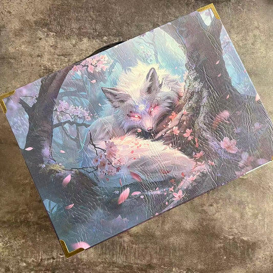 D0025 Purple Fox Fairy Wooden Box