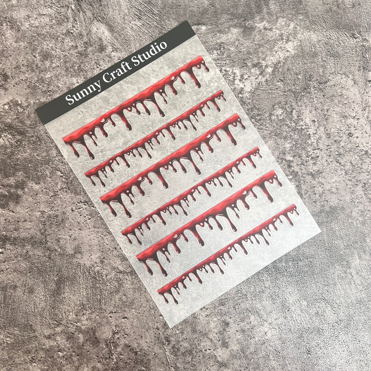 A0024--Red Blood PET Sticker 1 Pcs A5 Size