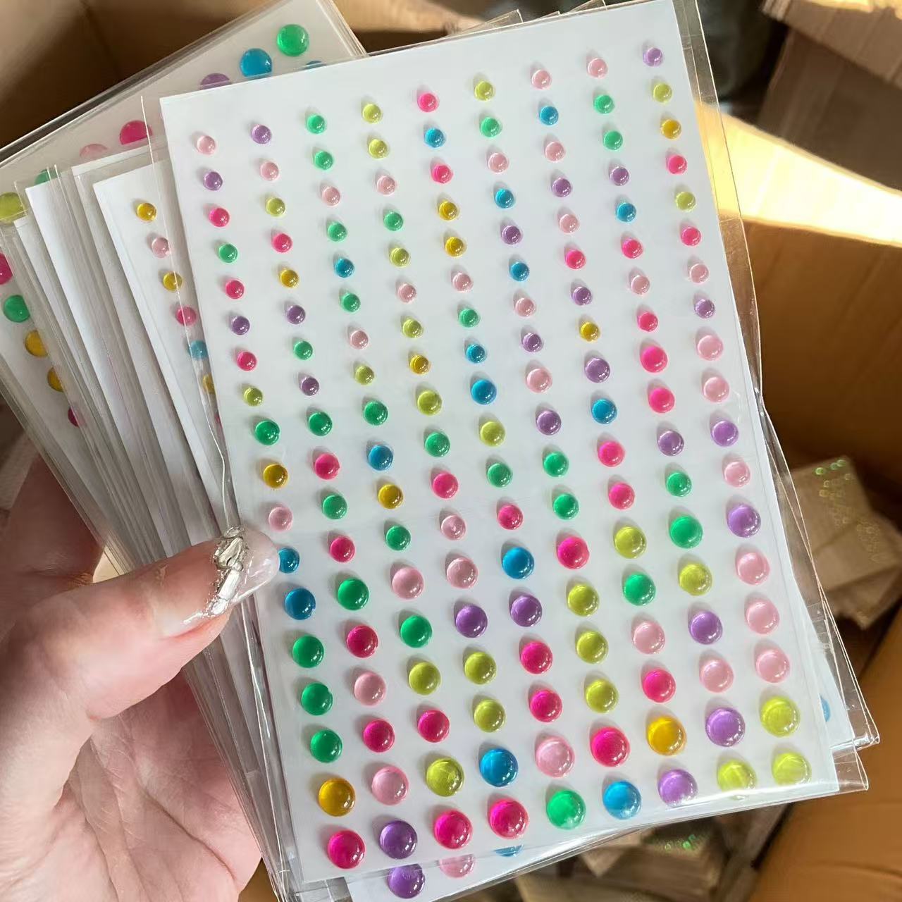 Candy Color Mermaid Bubble Beads, Flatback Translucent Water Drop 3D Stickers For Journaling
