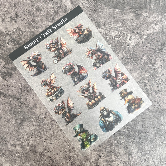 A0025--Punk Baby Dragon PET Sticker 1 Pcs A5 Size