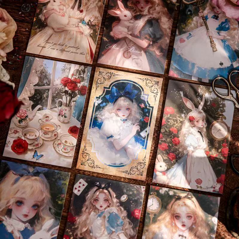 Limitied Edition Alice in Wonderland Postcard 30pcs Journal Gift Box