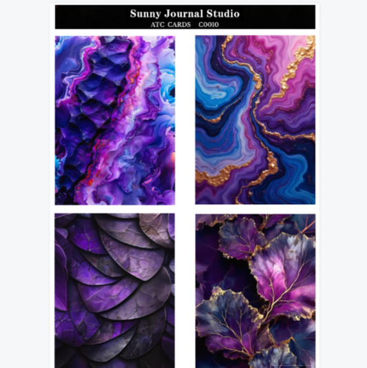 C0010-Marble Texture ATC Cards 20 iamges 300GSM Paper Card / Self-cut Required