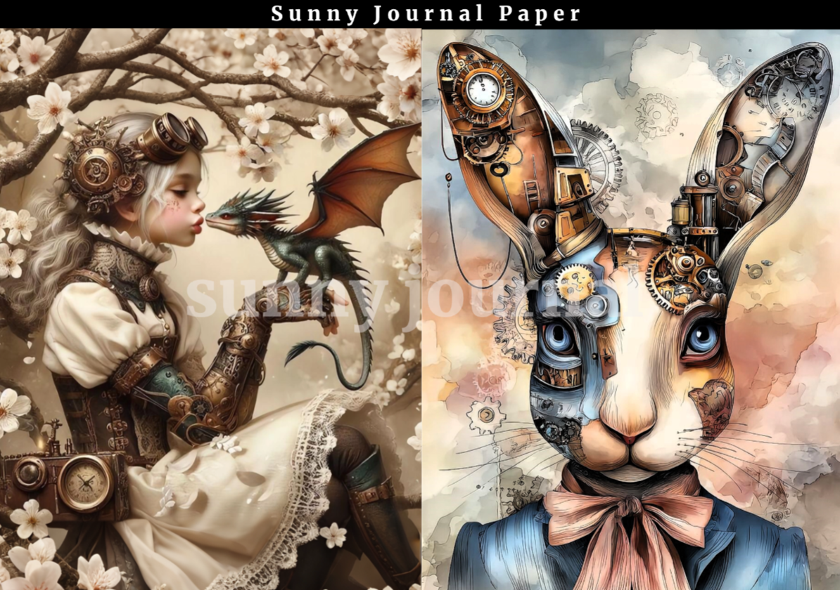 B0036-Steampunk Series 10 images A5 paper no repeat